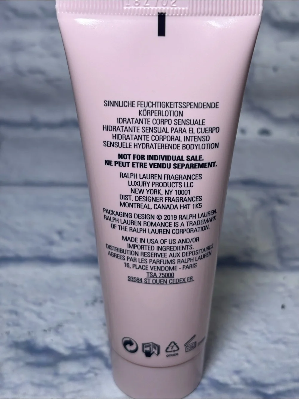 Romance by Ralph Lauren 2.5 Oz 75 ml Sensuous Body Moisturizer Tube Women Opened